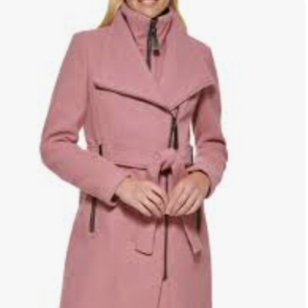 CALVIN KLEIN WOMEN'S WOOL BLEND COAT JACKET PINK